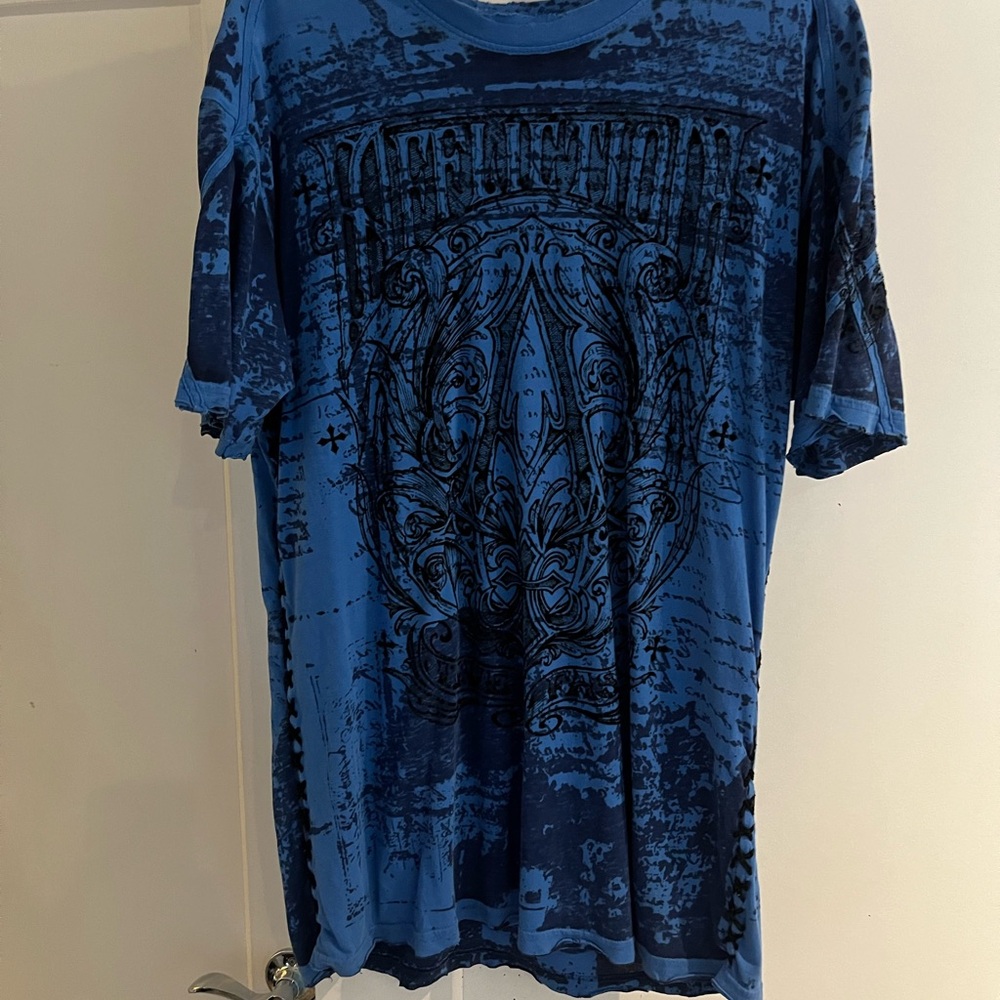 Affliction Navy Graphic Short Sleeve Tee